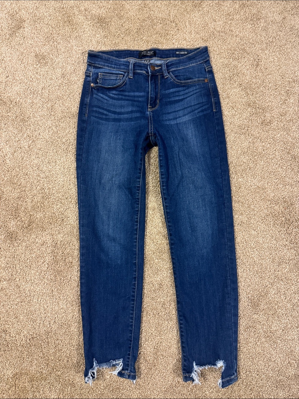 Judy Blue Relaxed Fit Dark Blue High-Rise Women's Jeans - Stretch Skinny Sz 5/27